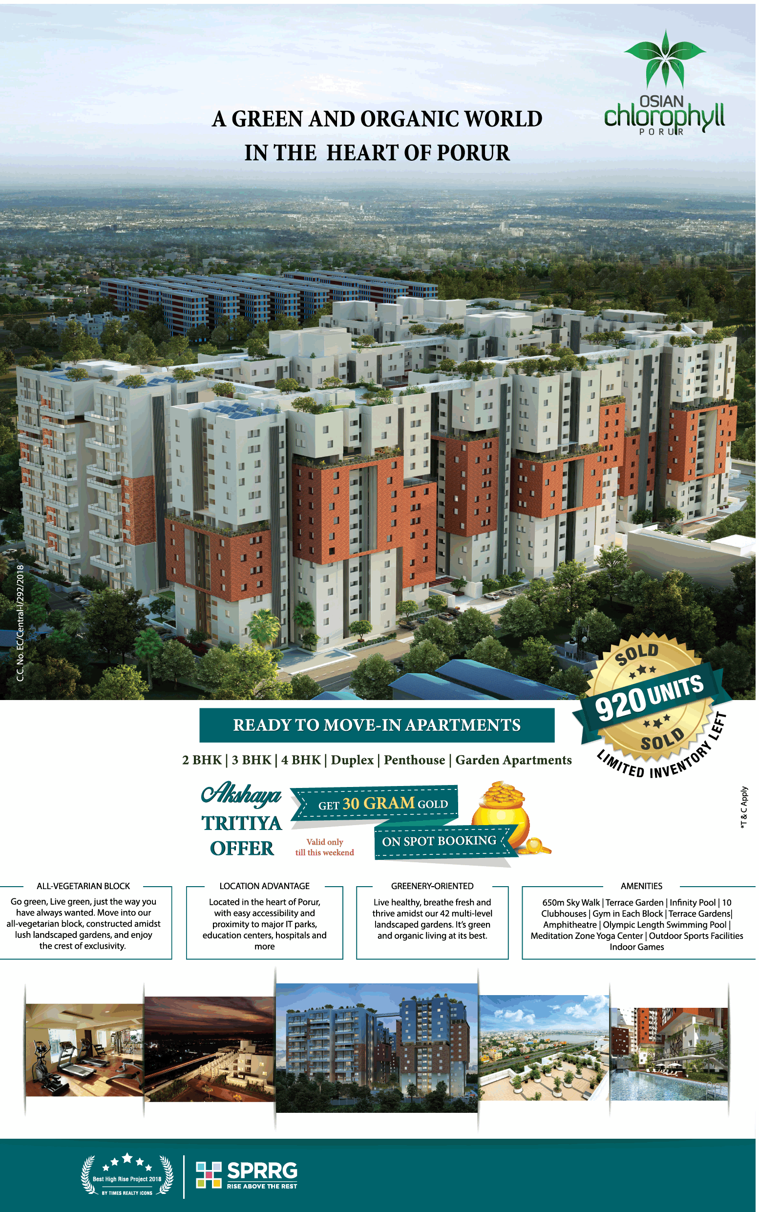 Ready to move in Apartments at SPR Osian Chlorophyll in Chennai